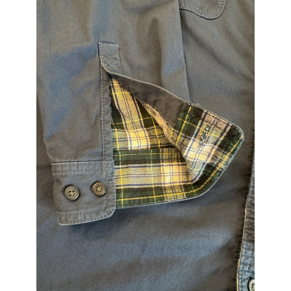 LL Bean Mens Blue Scotch Plaid Lined Work Shirt Jacket XL Regular Flannel Button - Picture 10 of 14